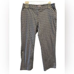Laundry by Shelli Segal geometric patterned Blue Ankle Pants